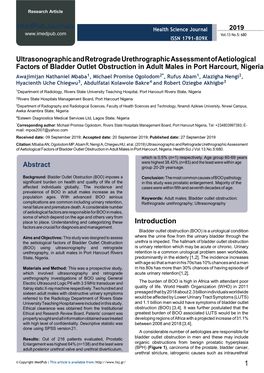 Ultrasonographic and Retrograde Urethrographic Assessment Of