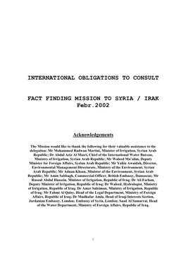 International Obligations to Consult