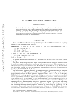 Arxiv:1902.08747V2 [Math.MG] 9 Jul 2019 O H E Falnneaiera Numbers