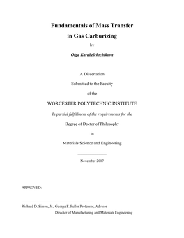 Gas Carburizing Fundamentals