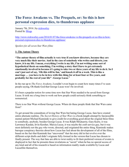 The Force Awakens Vs. the Prequels, Or: So This Is How Personal Expression Dies, to Thunderous Applause