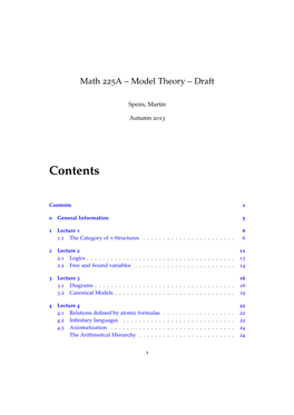 Model Theory – Draft