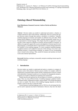 Ontology-Based Metamodeling