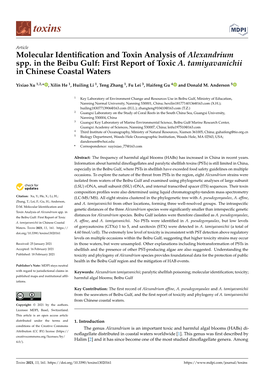 Molecular Identification and Toxin Analysis of Alexandrium Spp