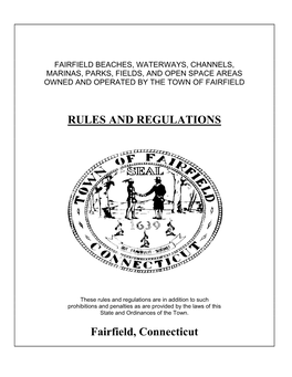 Fairfield Beaches, Waterways, Channels, Marinas, Parks, Fields, and Open Space Areas Owned and Operated by the Town of Fairfield