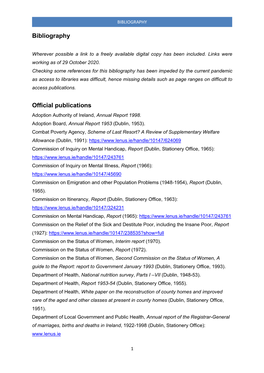 Bibliography Official Publications