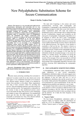 New Polyalphabetic Substitution Scheme for Secure Communication