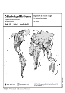 Distribution Maps of Plant Diseases Botryosphaeria Ribis Grossenb
