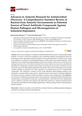 Advances in Antarctic Research for Antimicrobial Discovery