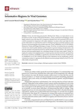 Informative Regions in Viral Genomes