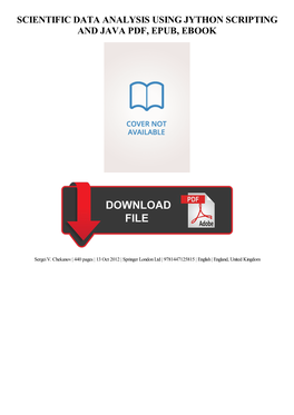 Scientific Data Analysis Using Jython Scripting and Java Pdf, Epub, Ebook