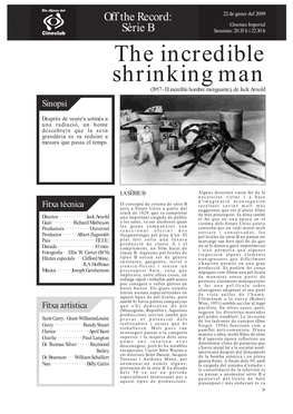 The Incredible Shrinking Man (1957 - El Increíble Hombre Menguante), De Jack Arnold Sinopsi