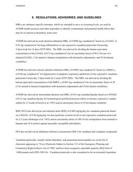 Toxicological Profile for Vanadium