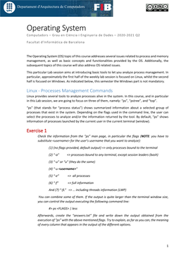 Operating System Computadors – Grau En Ciència I Enginyeria De Dades – 2020-2021 Q2