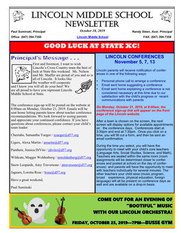 Lincoln Middle School Newsletter