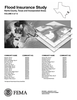 Flood Insurance Study Harris County, Texas and Incorporated Areas VOLUME 9 of 12