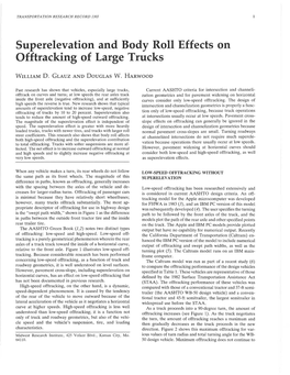 Superelevation and Body Roll Effects on Offtracking of Large Trucks