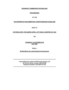 Boundary Commission for England Proceedings At