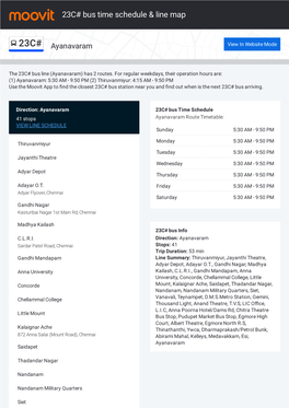 23C# Bus Time Schedule & Line Route