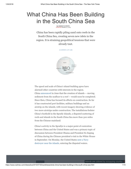 What China Has Been Building in the South China Sea - the New York Times