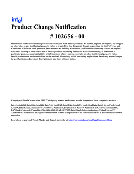 Product Change Notification # 102656