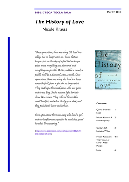 The History of Love Nicole Krauss