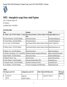 14921 (Stsci Edit Number: 0, Created: Friday, June 23, 2017 8:00:33 PM EST) - Overview