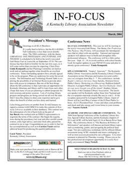 IN-FO-CUS a Kentucky Library Association Newsletter