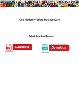 Cod Modern Warfare Release Date