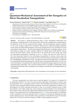 Quantum-Mechanical Assessment of the Energetics of Silver Decahedron Nanoparticles