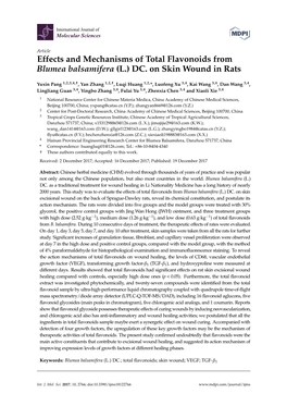 Effects and Mechanisms of Total Flavonoids from Blumea Balsamifera (L.) DC