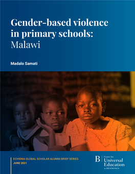 Gender-Based Violence in Primary Schools: Malawi