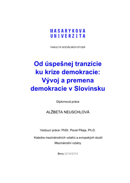Vývoj a Premena Demokracie V Slovinsku