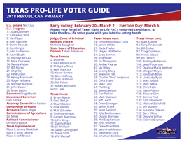 Texas Pro-Life Voter Guide 2018 Republican Primary PAC 2.18.18