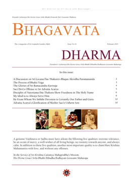 Bhagavata Dharma – the E- Magazine of Sri Gopinath Gaudiya Math Page | 2