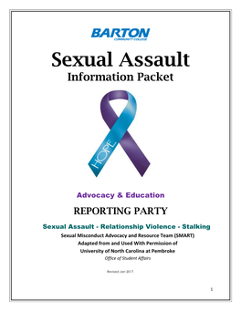 Sexual Assault Information Packet for Reporting Party