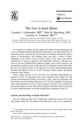 The Liver in Heart Failure Cosmas C