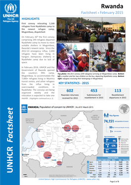 Feb 2015 – Monthly Factsheet – UNHCR Rwanda