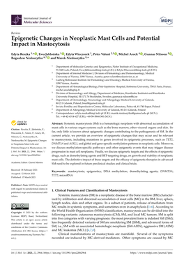 Epigenetic Changes in Neoplastic Mast Cells and Potential Impact in Mastocytosis