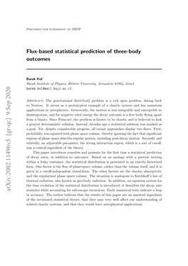 Flux-Based Statistical Prediction of Three-Body Outcomes