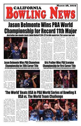Jason Belmonte Wins PBA World Championship for Record 11Th Major