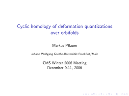 Cyclic Homology of Deformation Quantizations Over Orbifolds