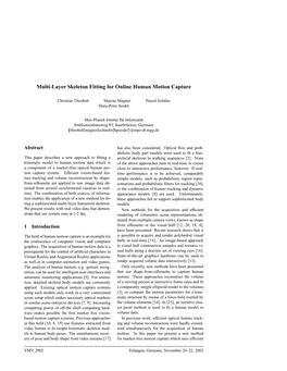 Multi-Layer Skeleton Fitting for Online Human Motion Capture