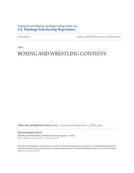 Boxing and Wrestling Contests