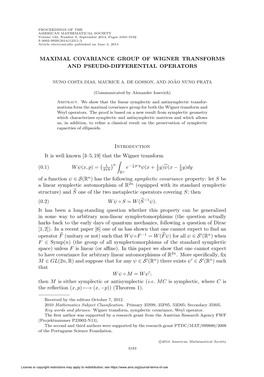 Maximal Covariance Group of Wigner Transforms and Pseudo-Differential Operators