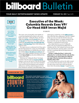 Columbia Records Exec VP/ Co-Head A&R Imran Majid