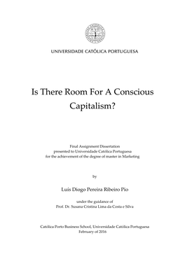 Is There Room for a Conscious Capitalism?