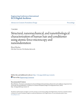 Structural, Nanomechanical, and Nanotribological Characterization Of