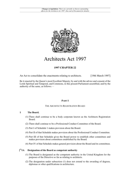 Architects Act 1997