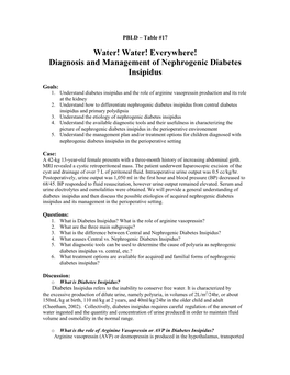 Diagnosis and Management of Nephrogenic Diabetes Insipidus